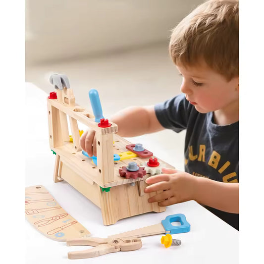 Wooden Montessori Tool Bench – Construction Set