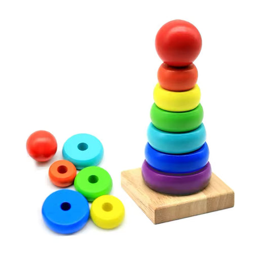 Wooden Montessori Rainbow Stacker