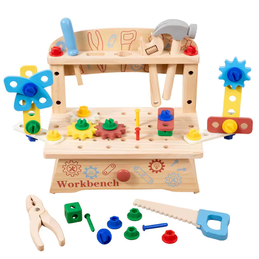 Banc à Outils Montessori en Bois – Jeu de Construction