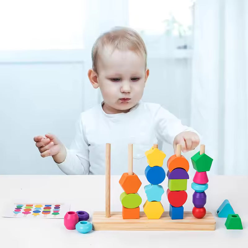 Séquenceur Montessori en Bois – Perles & Formes