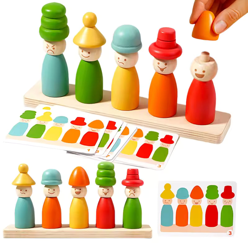 Figures Montessori en Bois – Visages & Couleurs
