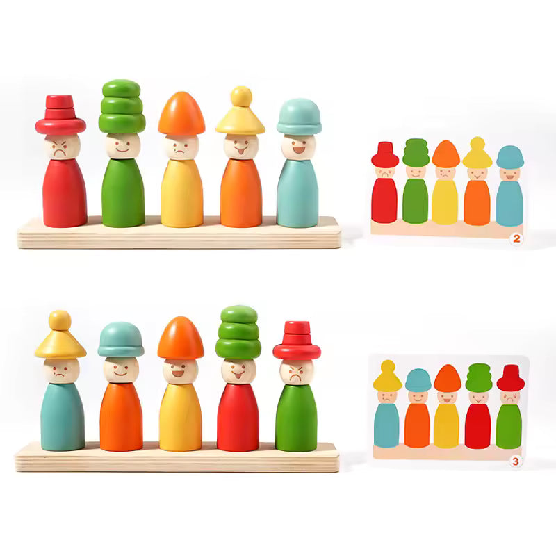 Figures Montessori en Bois – Visages & Couleurs