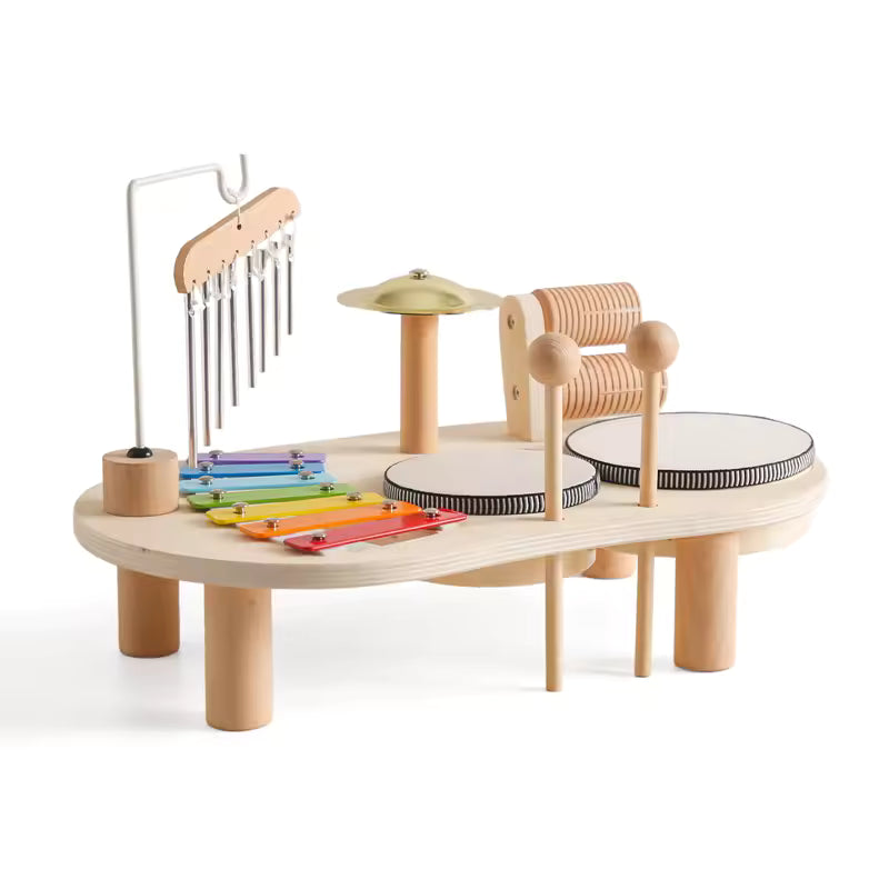 Ensemble Musical Montessori en Bois – Percussions 5-en-1