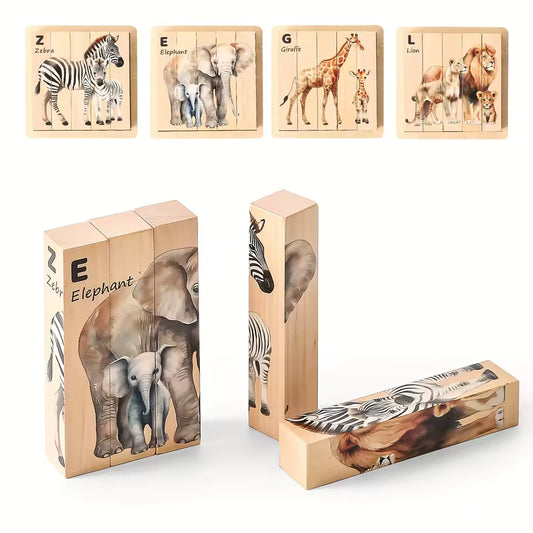 Puzzles Animaux Montessori en Bois – Lot de 4