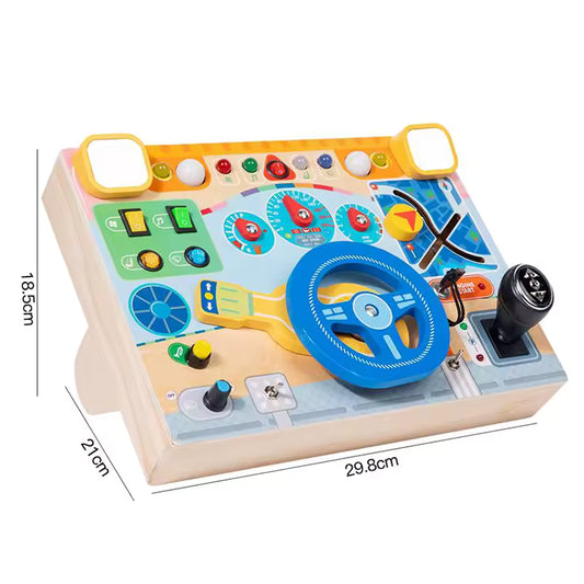 Tableau de Bord Montessori en Bois – Jeu de Rôle & Motricité