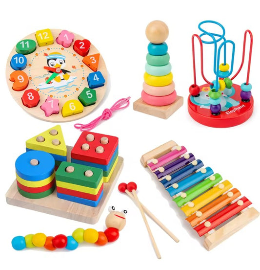 Jouet Montessori 6 Pièces – Bois Naturel