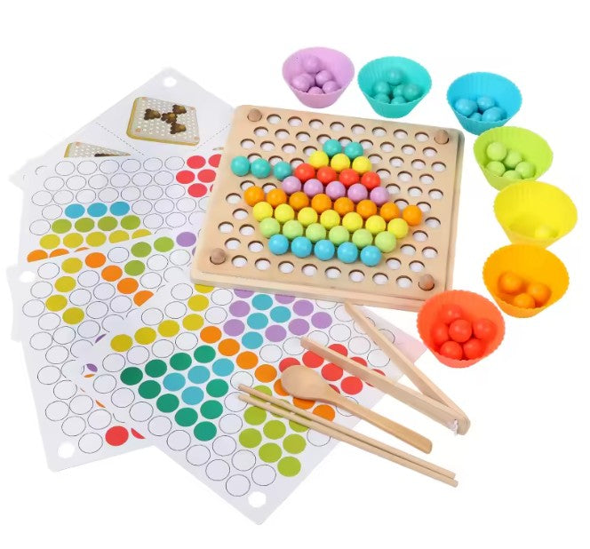 Perles Montessori en Bois – Motricité Fine